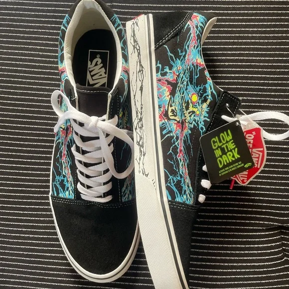 Vans Black Glow-in-the-Dark Men's Shoes - Picture 1 of 5